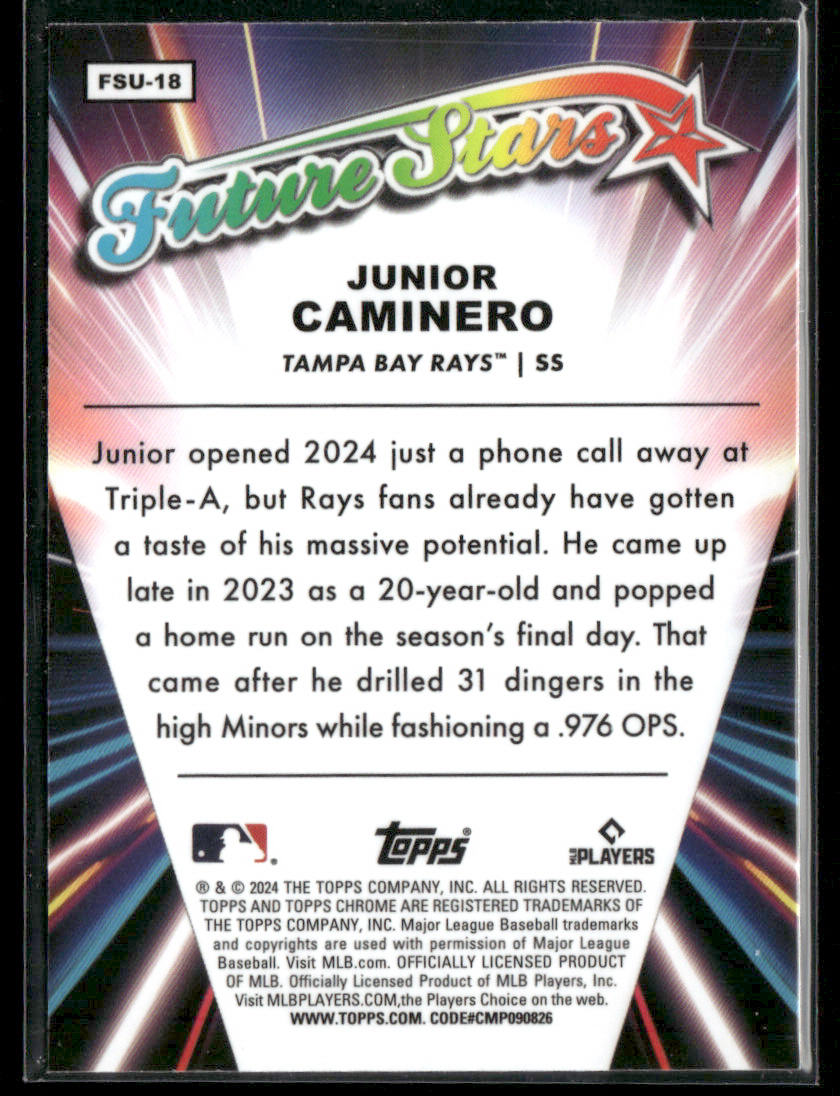 2024 Topps Chrome Update Junior Caminero #FSU-18 Future Stars Rookie