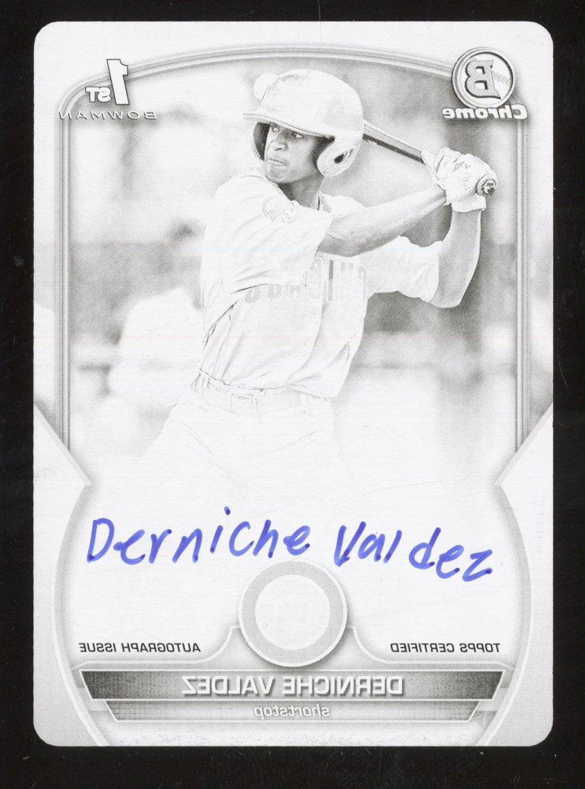 2023 Bowman Derniche Valdez Printing Plate 1 of 1 Autographed