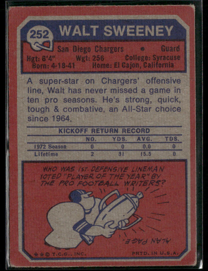 1973 Topps Walt Sweeney #252