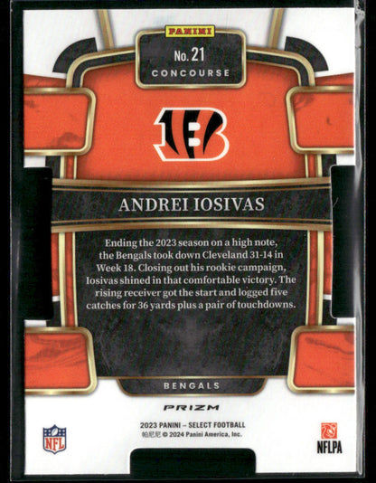 2023 Panini Select Andrei Iosivas #21 Die Cut Black Green RC