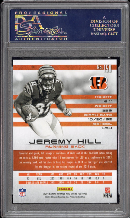 2014 Panini Rookies & Stars Jeremy Hill #150 PSA 8