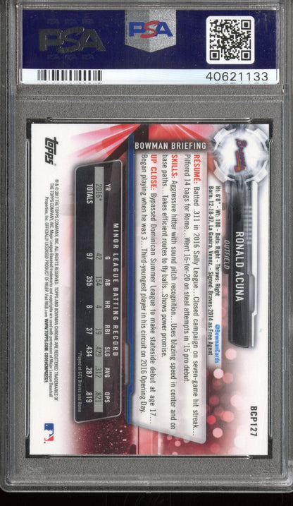 2017 Bowman Prospects Ronald Acuna #BCP127 Prospects Chrome PSA 10