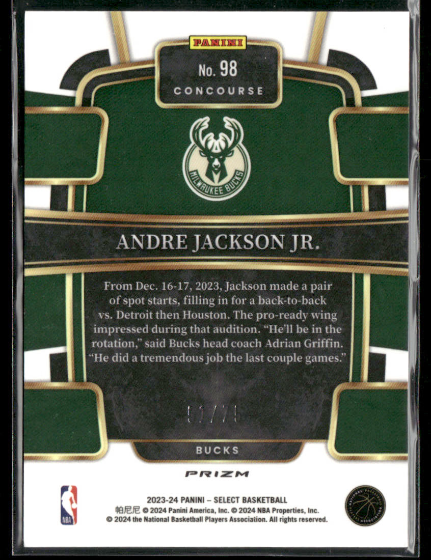 2023-24 Panini Select Andre Jackson Jr. #98 Disco White Prizm Rookie /75