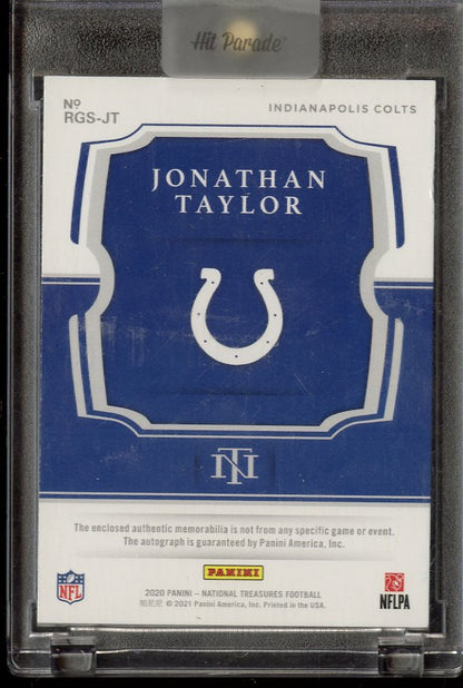 2020 Panini National Treasures Jonathan Taylor Rookie Patch Autograph /10