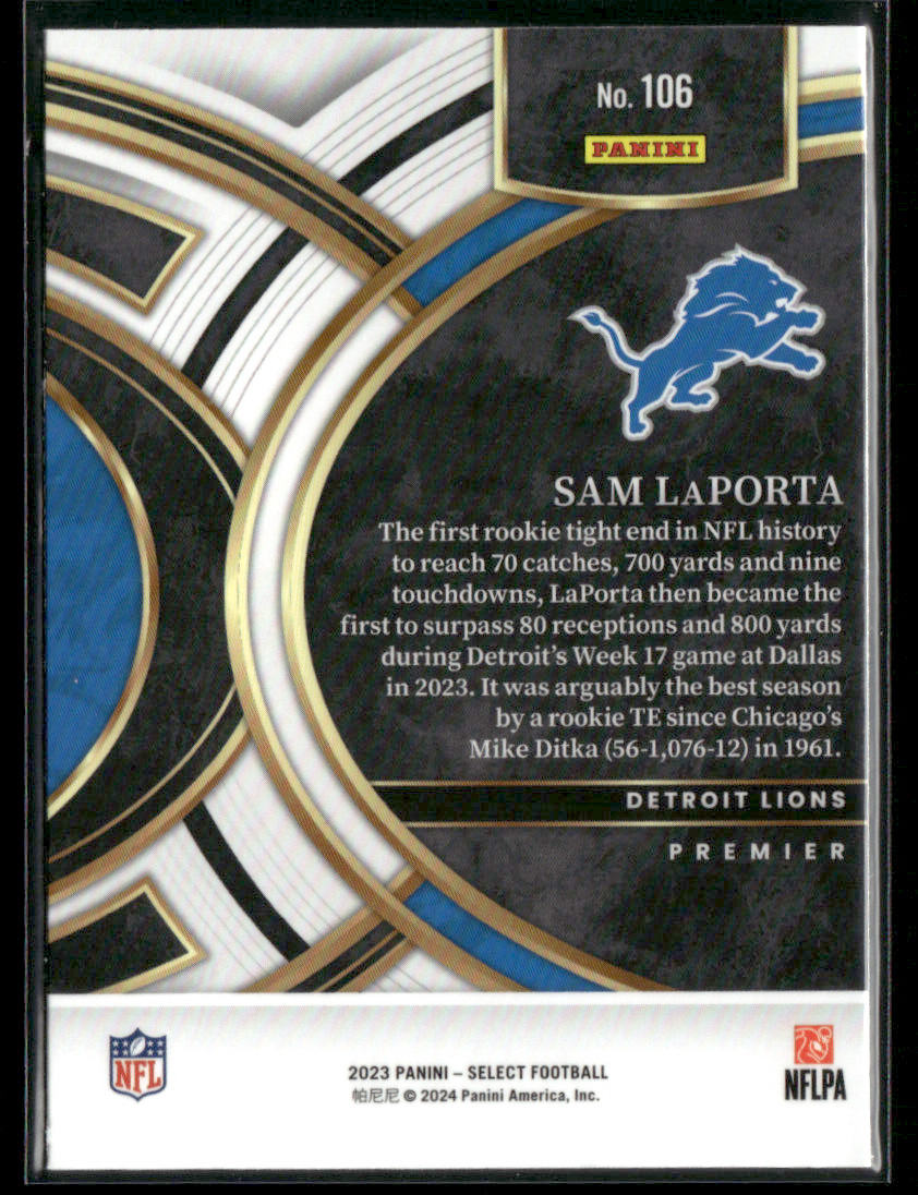 2024 Panini Select Sam Laporta #106 RC