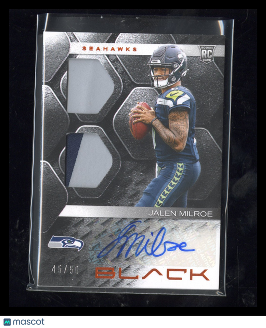 2025 Panini Black Jalen Milroe #RSM-JME Dual Patch RC Rookie Auto Citrine 45/50