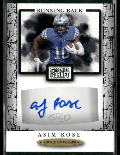 2021 Premier Draft Asim Rose #A168 Rookie Autograph