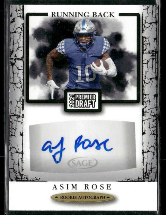 2021 Premier Draft Asim Rose #A168 Rookie Autograph