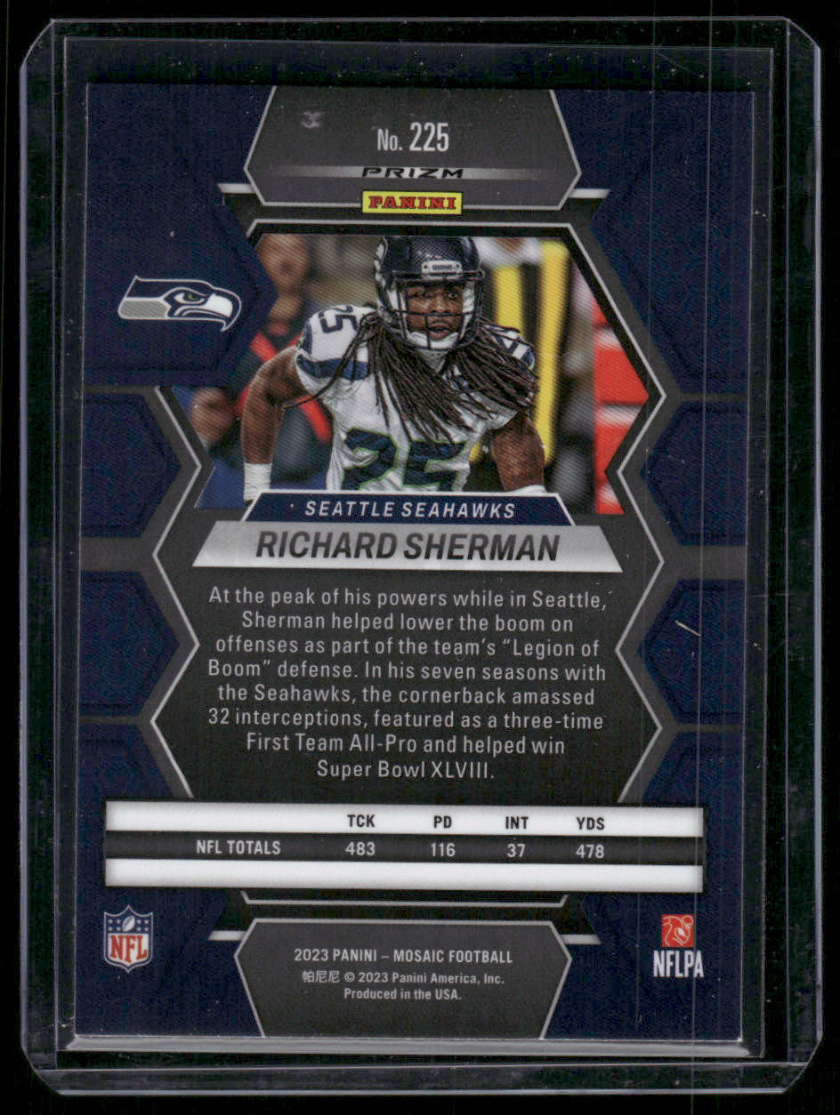 2023 Panini Mosaic Richard Sherman #225 Green Mozaic