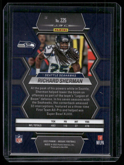 2023 Panini Mosaic Richard Sherman #225 Green Mozaic