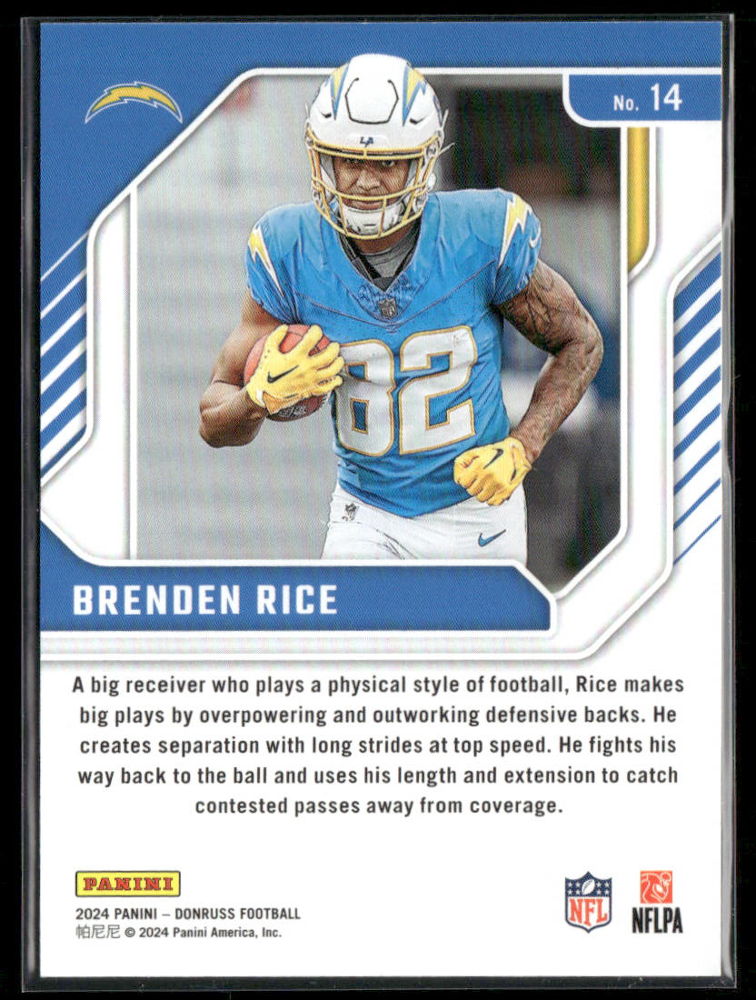 2024 Panini Donruss Football Brenden Rice #14 Elite Series