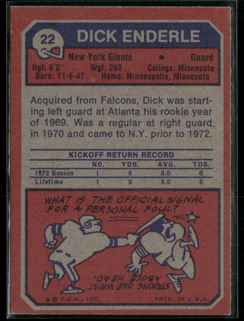 1973 Topps Dick Enderle #22