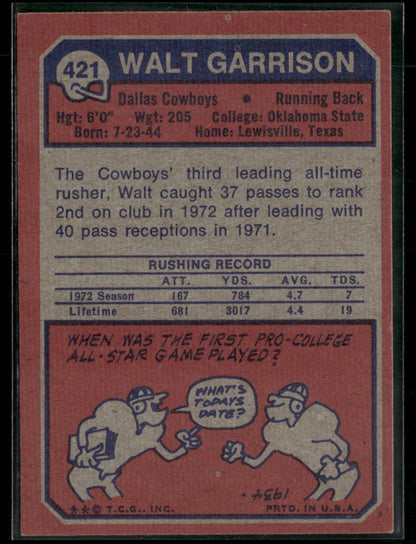 1973 Topps Walt Garrison #421