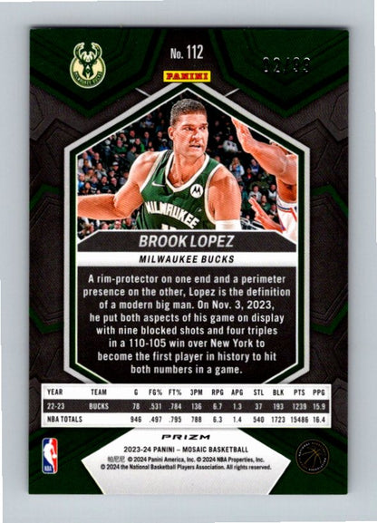 2023-24 Panini Mosaic Brook Lopez #112 Purple Mosaic /99