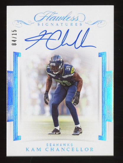 2019 Panini Flawless Kam Chancellor #FS-KC Flawless Signatures Autograph 04/15