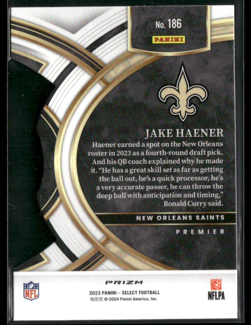 2023 Panini Select Jake Haener #186 Black Green Die Cut Rookie