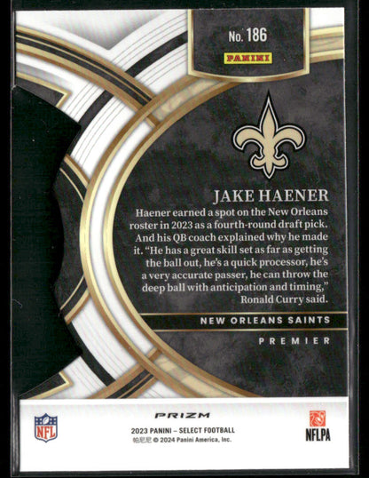 2023 Panini Select Jake Haener #186 Black Green Die Cut Rookie