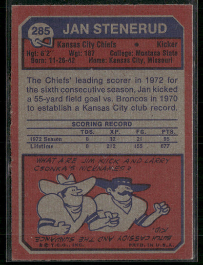 1973 Topps Jan Stenerud #285