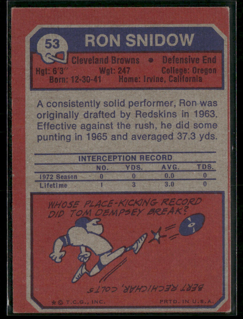 1973 Topps Ron Snidow #53