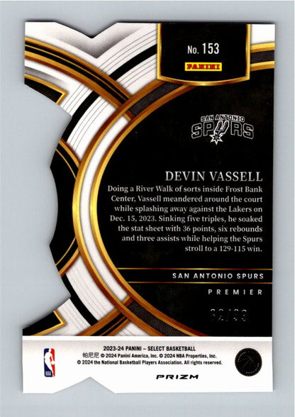 2023-24 Panini Select Basketball Devin Vassell #153 /99