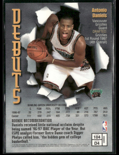 1997-98 Topps Finest Antonio Daniels #D4 Debuts Rookie