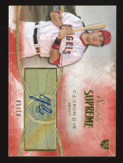 2014 Topps Supreme Baseball C.J. Cron #SSU-CC Autograph 5/10 Rookie