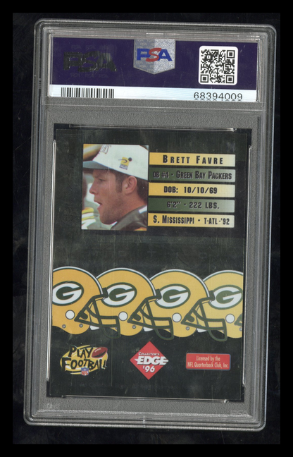 1996 Collector's Edge Quantum Motion Brett Favre #10 Foil 398/500 PSA 8