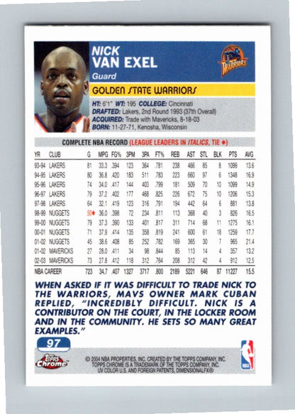 2003 Topps Chrome Nick Van Exel #97