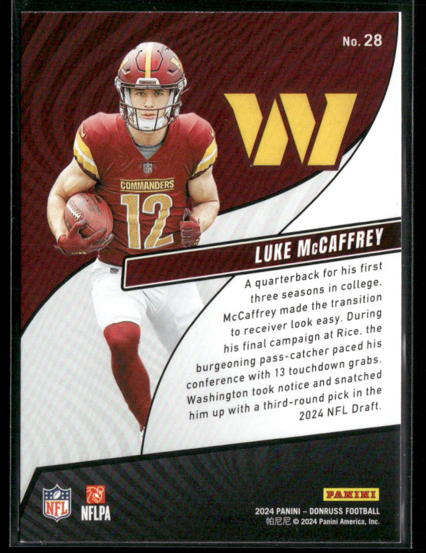 2024 Panini Luke McCaffrey #28 Rookie Revolution RC