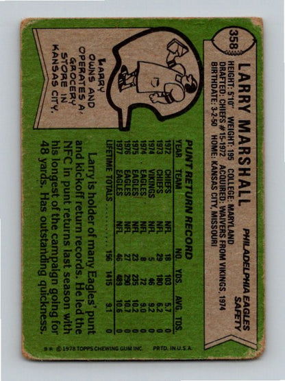 1971 Topps Larry Marshall #538 Condition: Fair