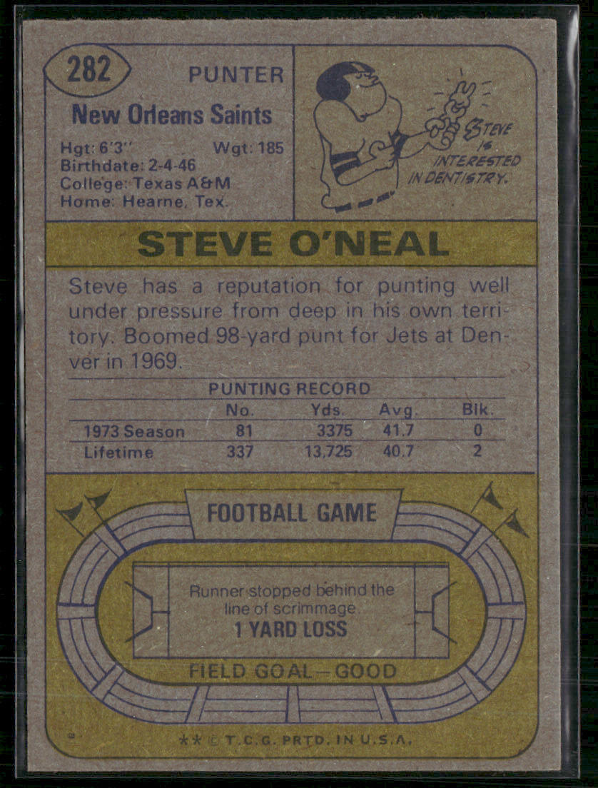 1973 Topps Steve O'Neal #282