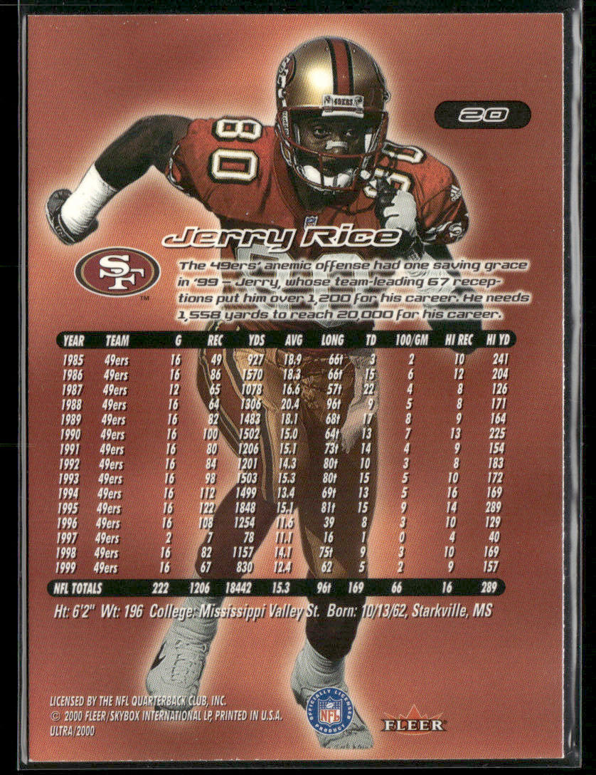 2000 Fleer Ultra Jerry Rice #20