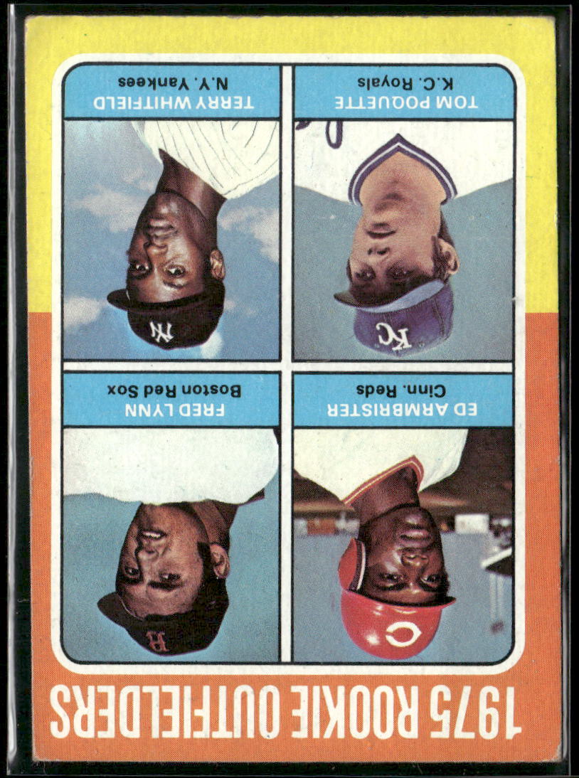 1975 Topps Armbrister Whitfield Fred Lynn Tom Poquette #622 Rookie Outfielders