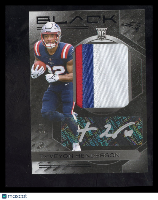 2025 Panini Black TreVeyon Henderson #RKPA-THN RC Rookie Patch Auto /249
