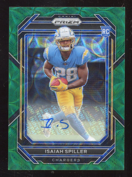 2022 Panini Isaiah Spiller #324 Green Scope Autograph /75 RC