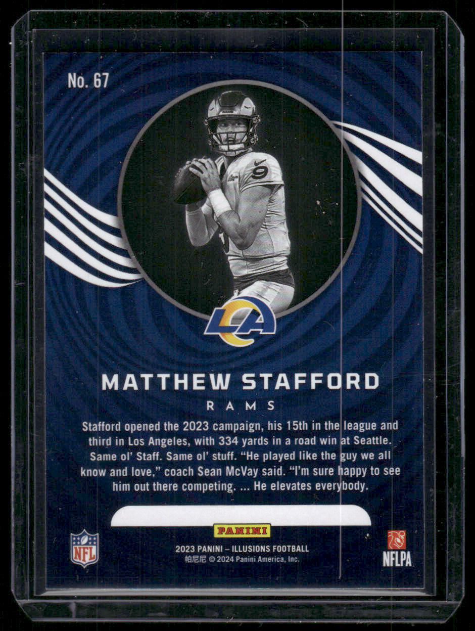 2023 Panini Illusions Matthew Stafford #67 Zebra