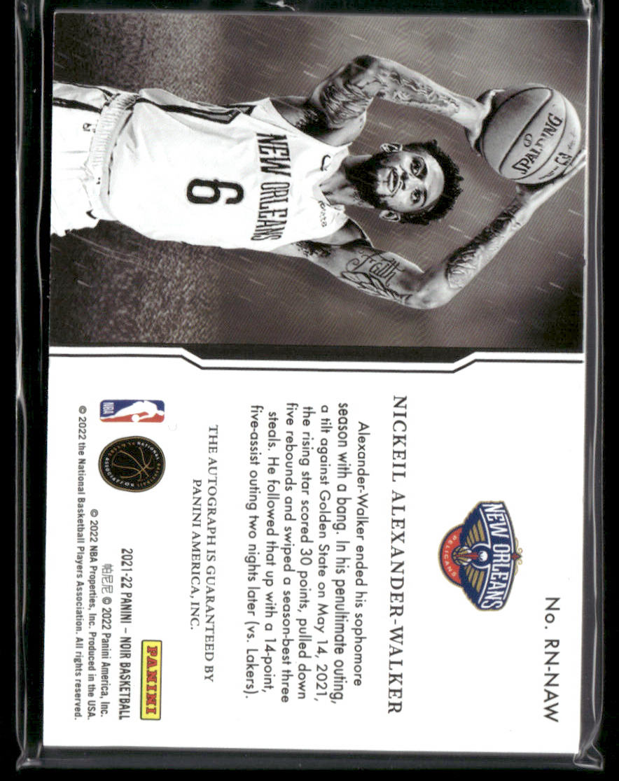 2021-2022 Panini Noir Nickeil Alexander-Walker Reigning Nights Autograph 66/71