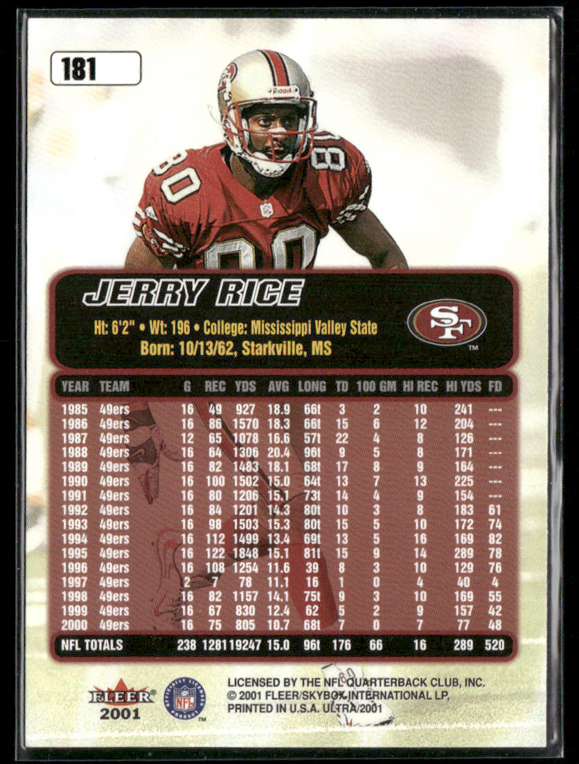 2001 Fleer Ultra Jerry Rice #181