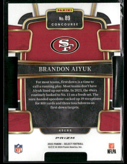 2024 Panini Select Brandon Aiyuk #89 Premier Black and Green Die Cut