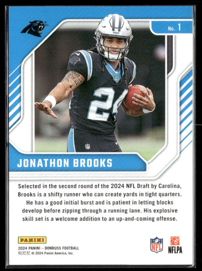 2024 Donruss Jonathon Brooks #1 Elite Series Rookies