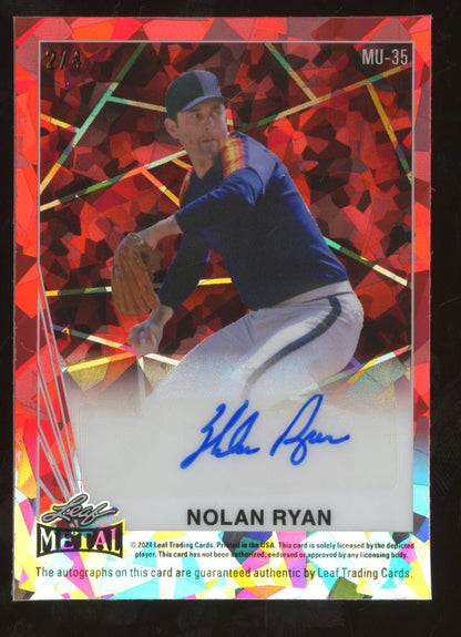 2024 Leaf Metal Nolan Ryan Roger Staubach #MU-35 Red Ice 2/4 Dual Auto