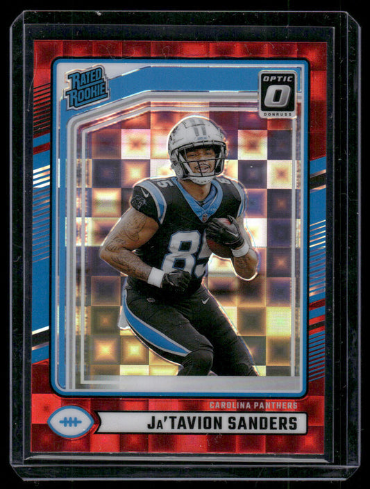 2024 Panini Donruss Ja'Tavion Sanders #317 Optic Red Pandora Rated Rookie