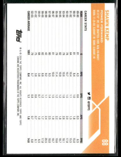 2023-24 Topps Chrome Shawn Kemp #88 Green Refractor