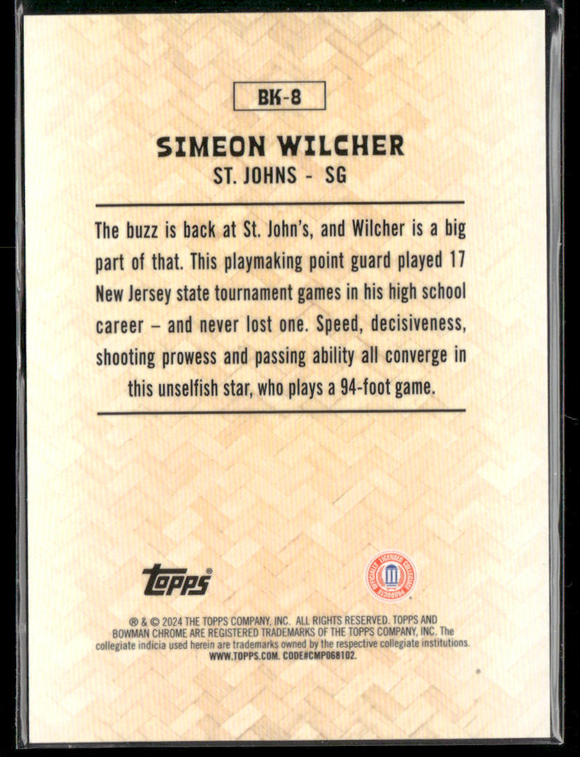 2024 Topps Chrome Simeon Wilcher #BK-8 Big Kahuna