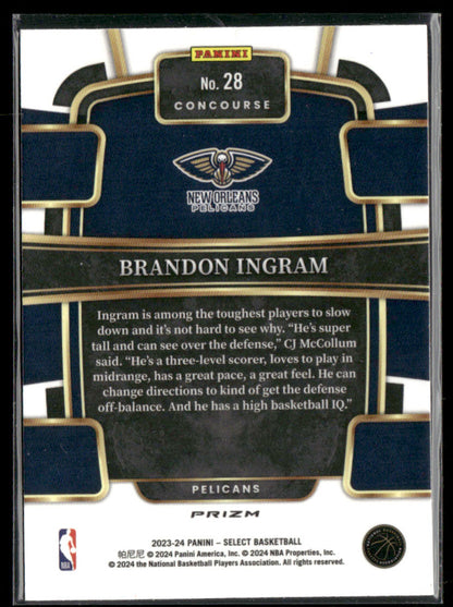 2023-24 Panini Select Brandon Ingram #28 Red/White/Blue