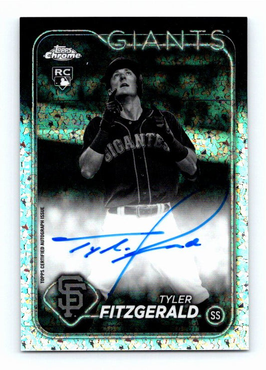 2024 Topps Chrome Tyler Fitzgerald #RA-TF Black & White Mini Diamond RC Auto