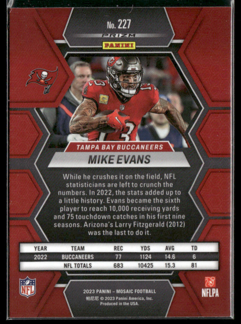 2023 Panini Mosaic Mike Evans #227 Silver Prizm