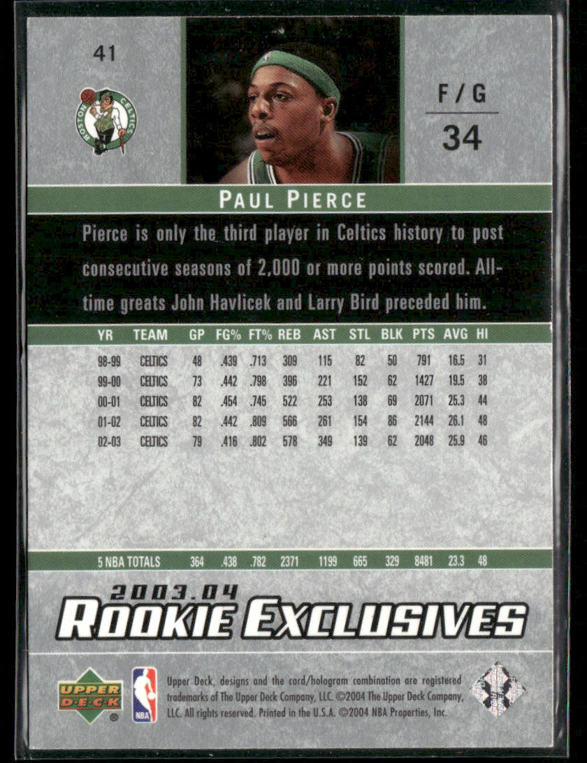 2003 Upper Deck Rookie Exclusives Paul Pierce #41