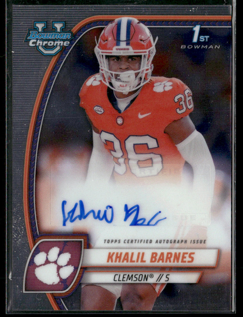 2024 Bowman Chrome U Khalil Barnes #36 Autograph 1st Bowman