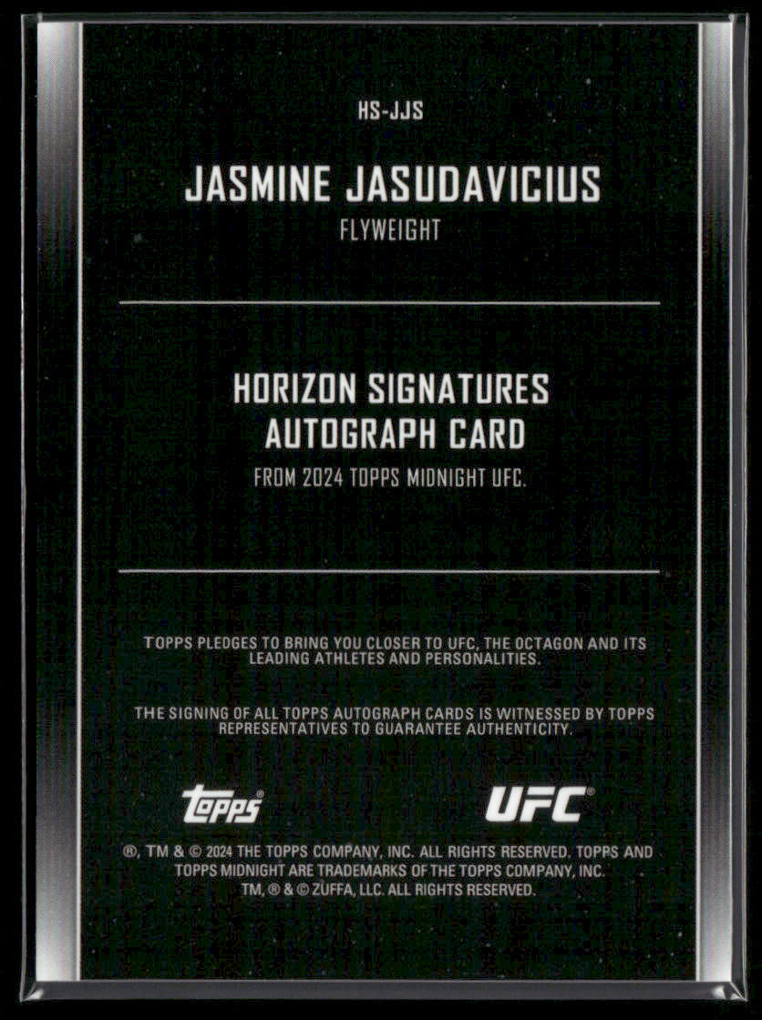 2024 Topps Midnight UFC Jasmine Jasudavicius #HS-JJS Autograph